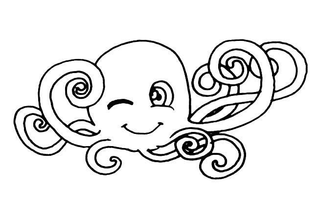 卖萌的章鱼简笔画