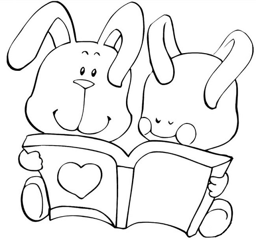 看书的小兔子简笔画