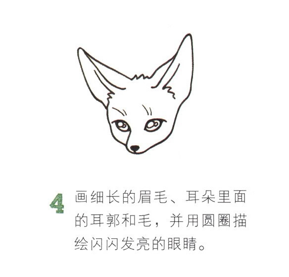 带颜色的狐狸简笔画