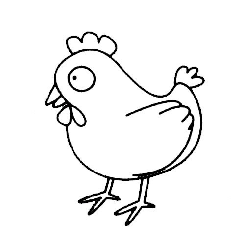 三步快速画一只简单的母鸡 三步快速画一只简单的母鸡