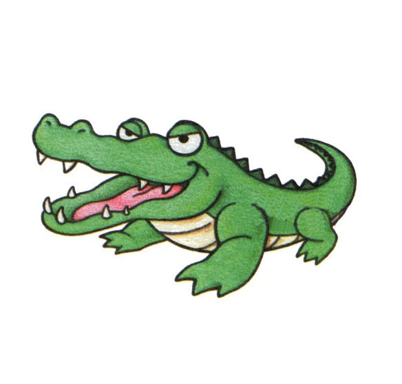 带颜色的卡通鳄鱼简笔画