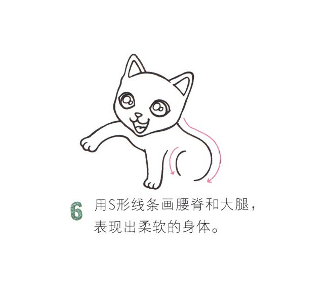玩毛线的小猫简笔画