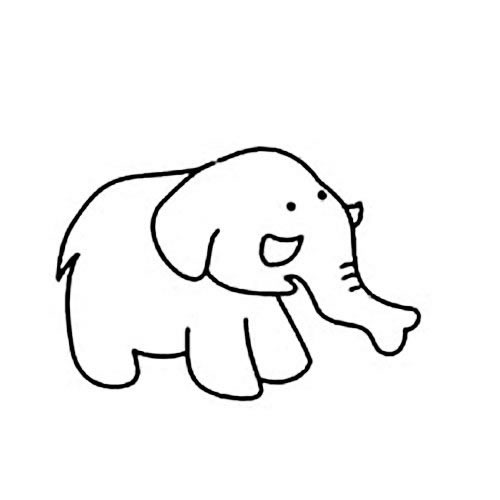 4款可爱的大象简笔画