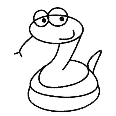 四步教你画一条简单的蛇