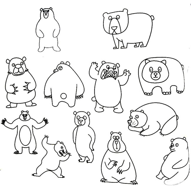 三步画一只简单的小熊