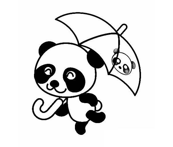 4款卡通的熊猫简笔画