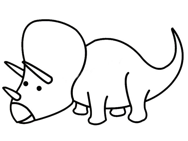 涂色的三角龙简笔画