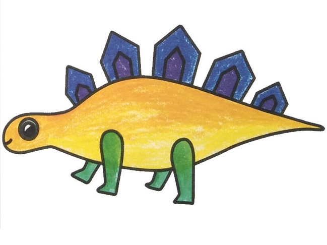 剑龙简笔画带颜色