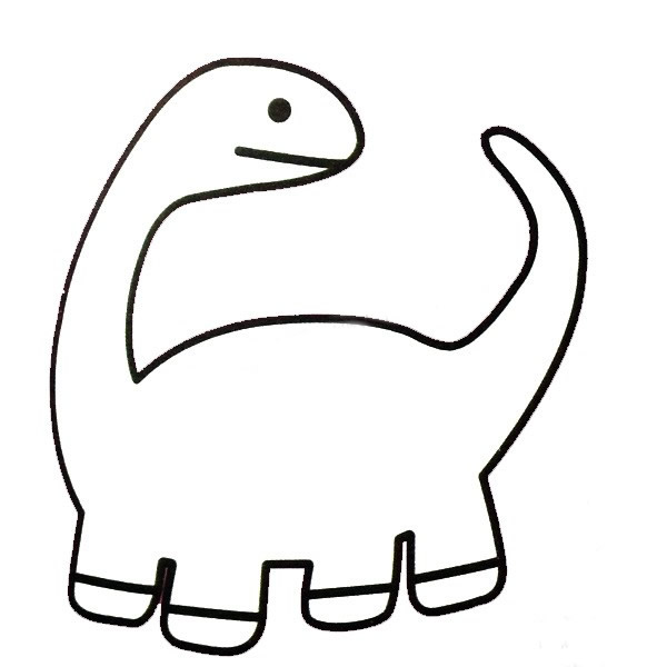 涂色的板龙简笔画