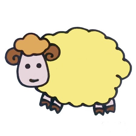 绵羊怎么画 涂色的绵羊简笔画教程