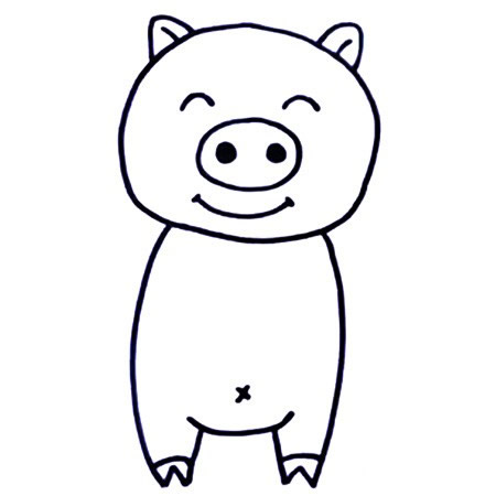 快乐的粉色小猪简笔画教程 快乐的粉色小猪简笔画教程