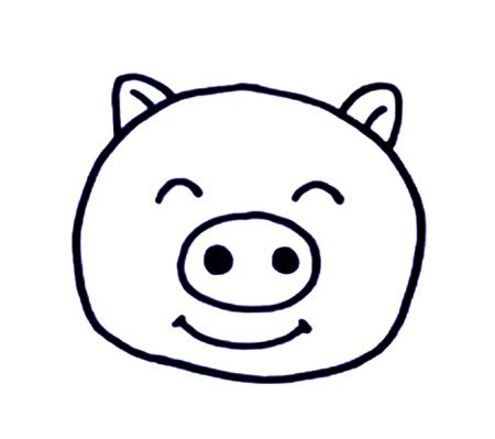 快乐的粉色小猪简笔画教程 快乐的粉色小猪简笔画教程