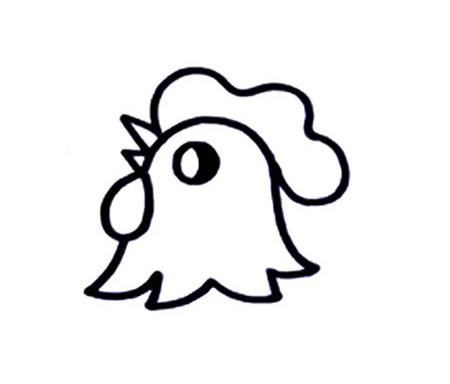 漂亮涂色的大公鸡简笔画