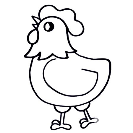 漂亮涂色的大公鸡简笔画