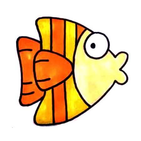 小丑鱼怎么画 涂色的小丑鱼简笔画教程
