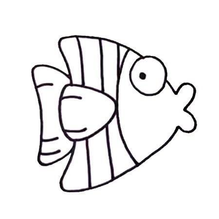 小丑鱼怎么画 涂色的小丑鱼简笔画教程