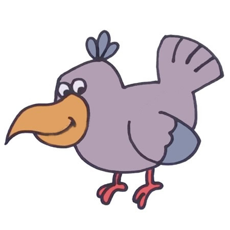 乌鸦怎么画 涂色的卡通乌鸦简笔画