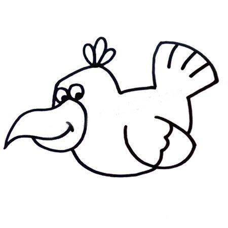 乌鸦怎么画 涂色的卡通乌鸦简笔画