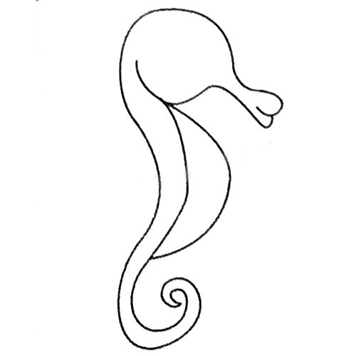 三步画出简单的海马