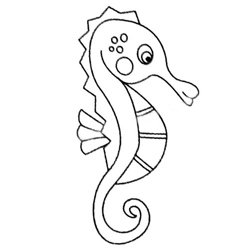 三步画出简单的海马