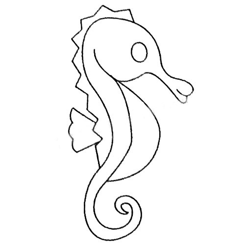 三步画出简单的海马