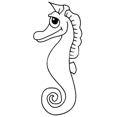 简单的卡通海马怎么画