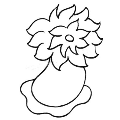 涂色的海葵简笔画步骤教程