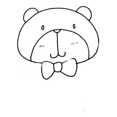 Q版小熊简笔画教程涂色