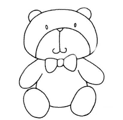 Q版小熊简笔画教程涂色