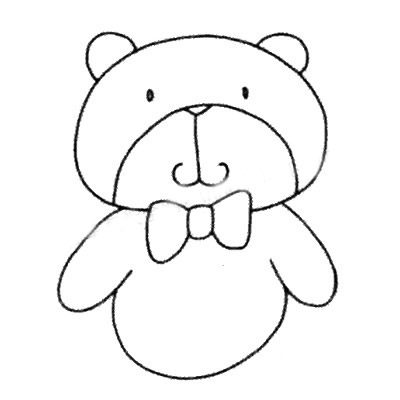 Q版小熊简笔画教程涂色