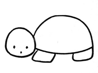 可爱的小绿龟简笔画教程