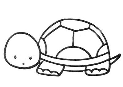可爱的小绿龟简笔画教程