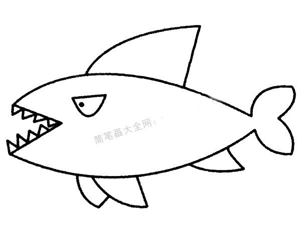 13款关于鲨鱼的简笔画大全