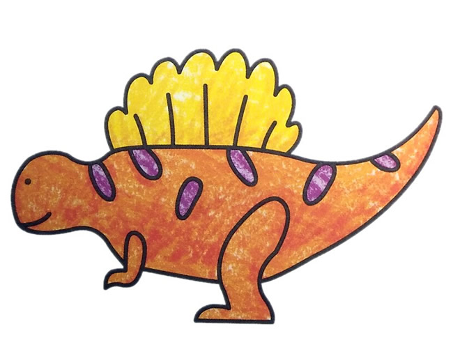 鱼猎龙简笔画带颜色