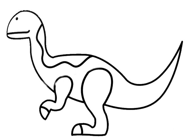 槽齿龙简笔画带颜色