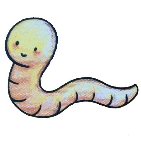 涂色的蚯蚓宝宝简笔画