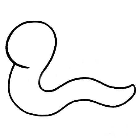 涂色的蚯蚓宝宝简笔画