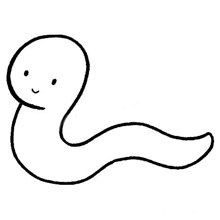 涂色的蚯蚓宝宝简笔画