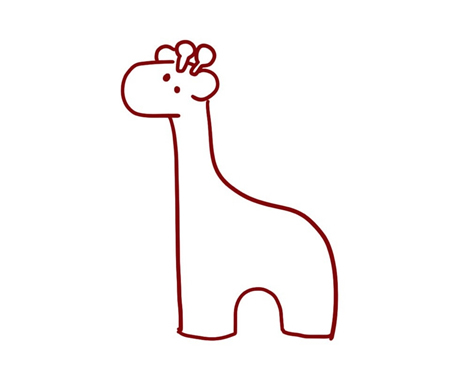 戴着蝴蝶结的长颈鹿简笔画