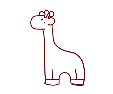 戴着蝴蝶结的长颈鹿简笔画