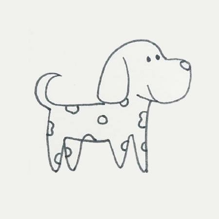 斑点狗简笔画步骤教程 斑点狗简笔画步骤教程