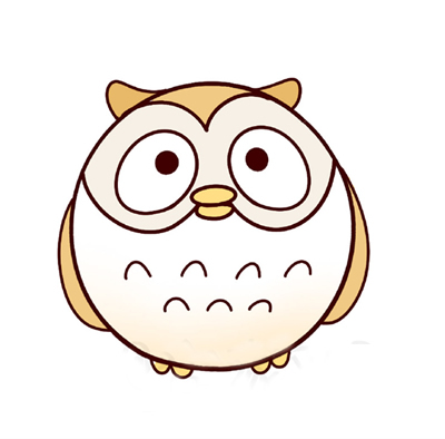 圆滚滚的猫头鹰简笔画教程