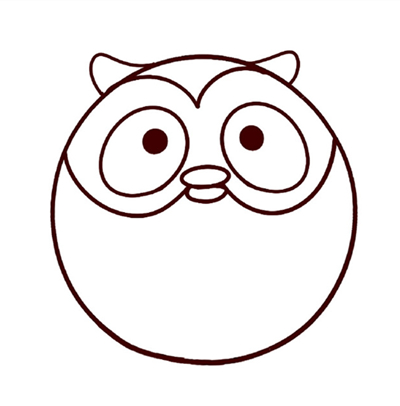 圆滚滚的猫头鹰简笔画教程