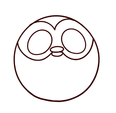 圆滚滚的猫头鹰简笔画教程