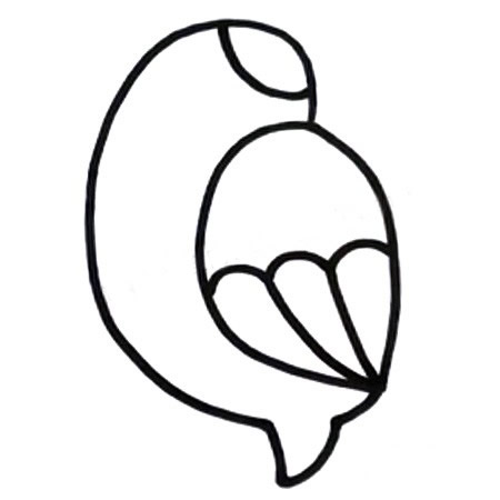 涂色的黄雀简笔画教程