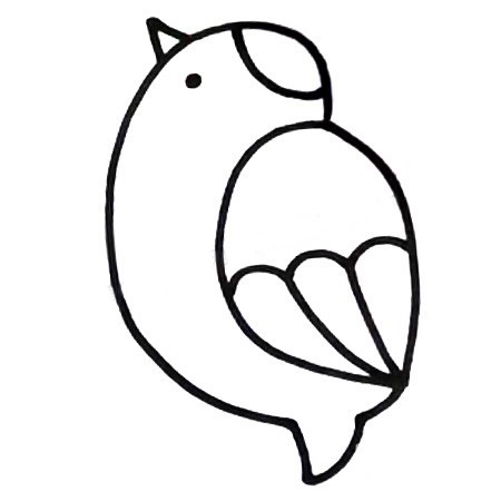 涂色的黄雀简笔画教程