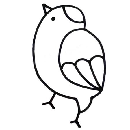 涂色的黄雀简笔画教程