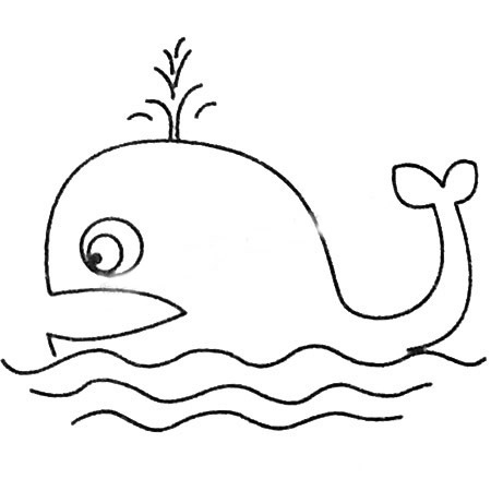 一组易学的鲸鱼简笔画