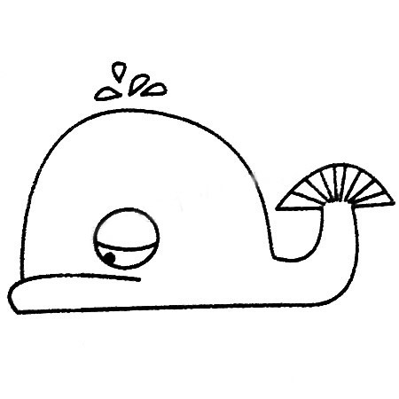 一组易学的鲸鱼简笔画