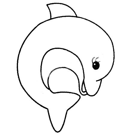 3张可爱的海豚简笔画